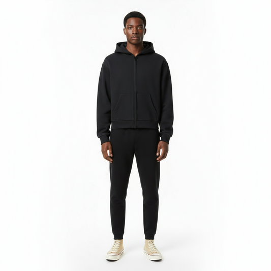 Ellenvinis 1800 GSM "Washed Black" Reversible Zip-Up Hoodie