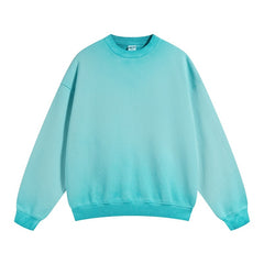 Ellenvinis Pale Turquoise Heavyweight 430gms Vintage Washed Fleece Crewneck Sweatshirt Unisex Oversized Streetwear