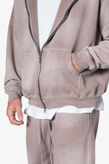 Ellenvinis Premium Faded Basic Zip Hoodie Set 2 - Washed Fuchsia