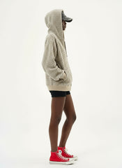 Ellenvinis American Vintage 2025 Autumn and Winter New Striped Zipper Cardigan Hooded Sweater Men's and Women's Couples Jacket