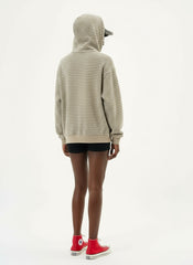 Ellenvinis American Vintage 2025 Autumn and Winter New Striped Zipper Cardigan Hooded Sweater Men's and Women's Couples Jacket