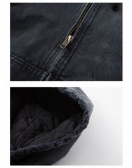 NOFAITH Washed and old hooded cotton clothes Men's autumn and winter Japanese retro cotton casual jacket Top No faith