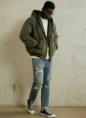 NOFAITH Washed and old hooded cotton clothes Men's autumn and winter Japanese retro cotton casual jacket Top No faith