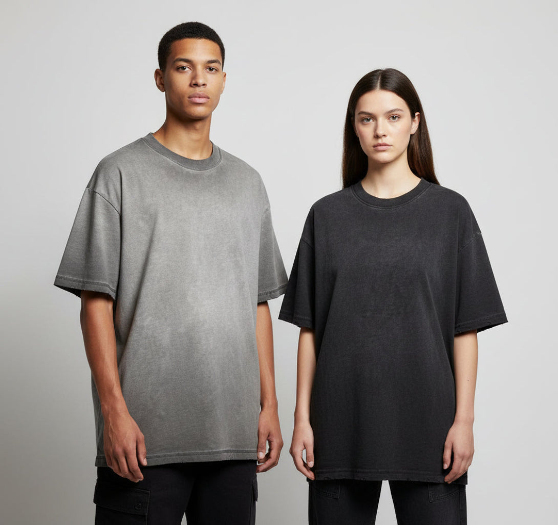 Ellenvinis 420GMS Heavyweight Vintage Distressed T-Shirt – Unisex Washed Oversized Streetwear Tee