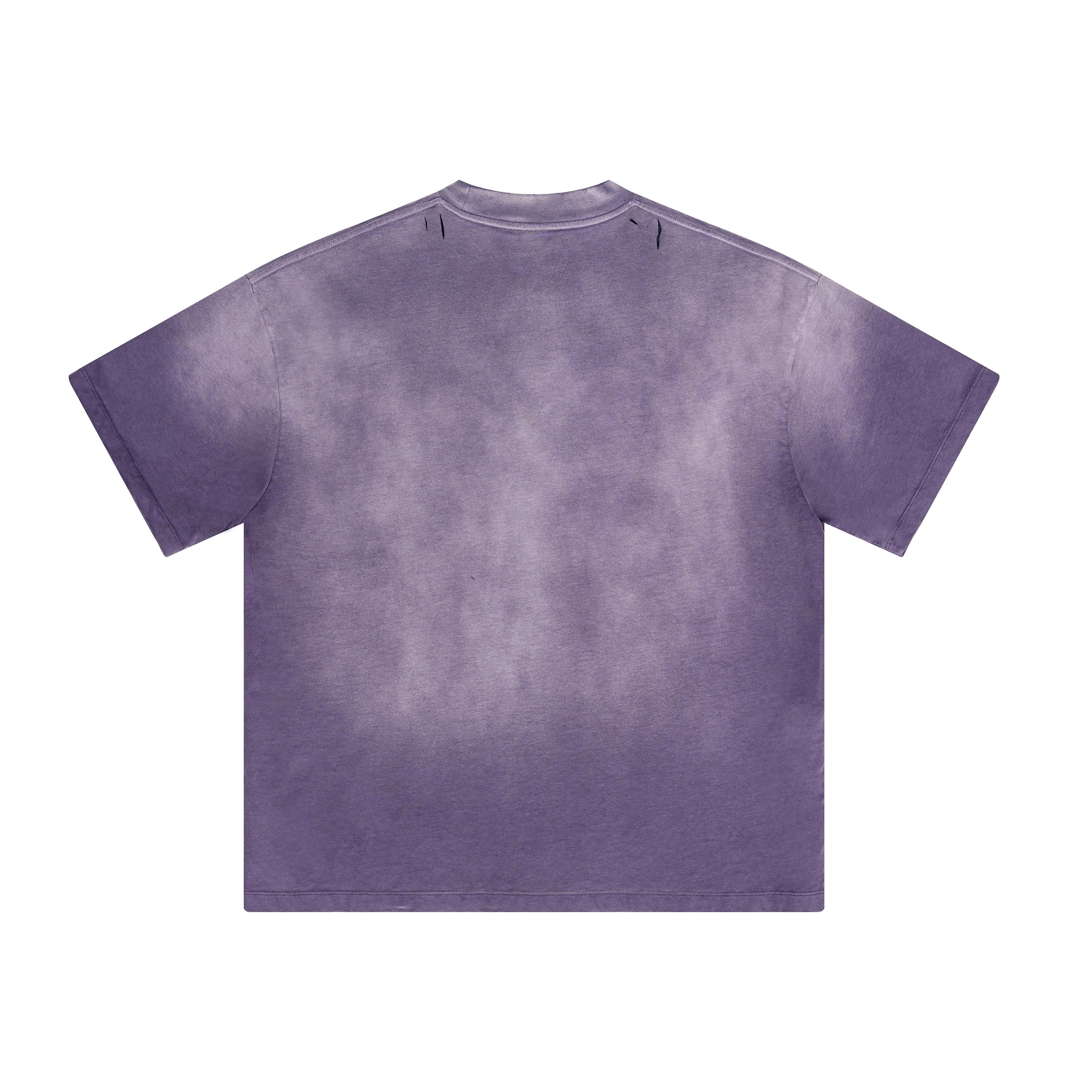 Ellenvinis 350GMS Gradient Raw Edge Destroyed Dark Oversize Heavyweight Short Sleeve Tee Unisex