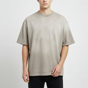 Ellenvinis 350GMS Gradient Grey White Raw Edge Destroyed Oversize Heavyweight Short Sleeve Tee Unisex