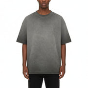 Ellenvinis Smog Grey 2026 Spring Summer 300gms Vintage Raw Edge Washed Men’s T Shirt Retro Streetwear Tee