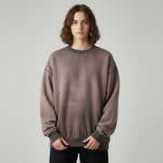 Ellenvinis 300g Gradient Oversized Crewneck Sweatshirt Streetwear Long Sleeve for Men and Women