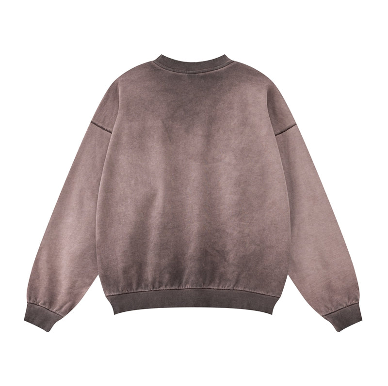 Ellenvinis 300g Gradient Oversized Crewneck Sweatshirt Streetwear Long Sleeve for Men and Women