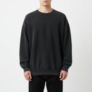 Ellenvinis Black Grey 480gms Gradient Oversized Crewneck Sweatshirt Streetwear Long Sleeve for Men and Women
