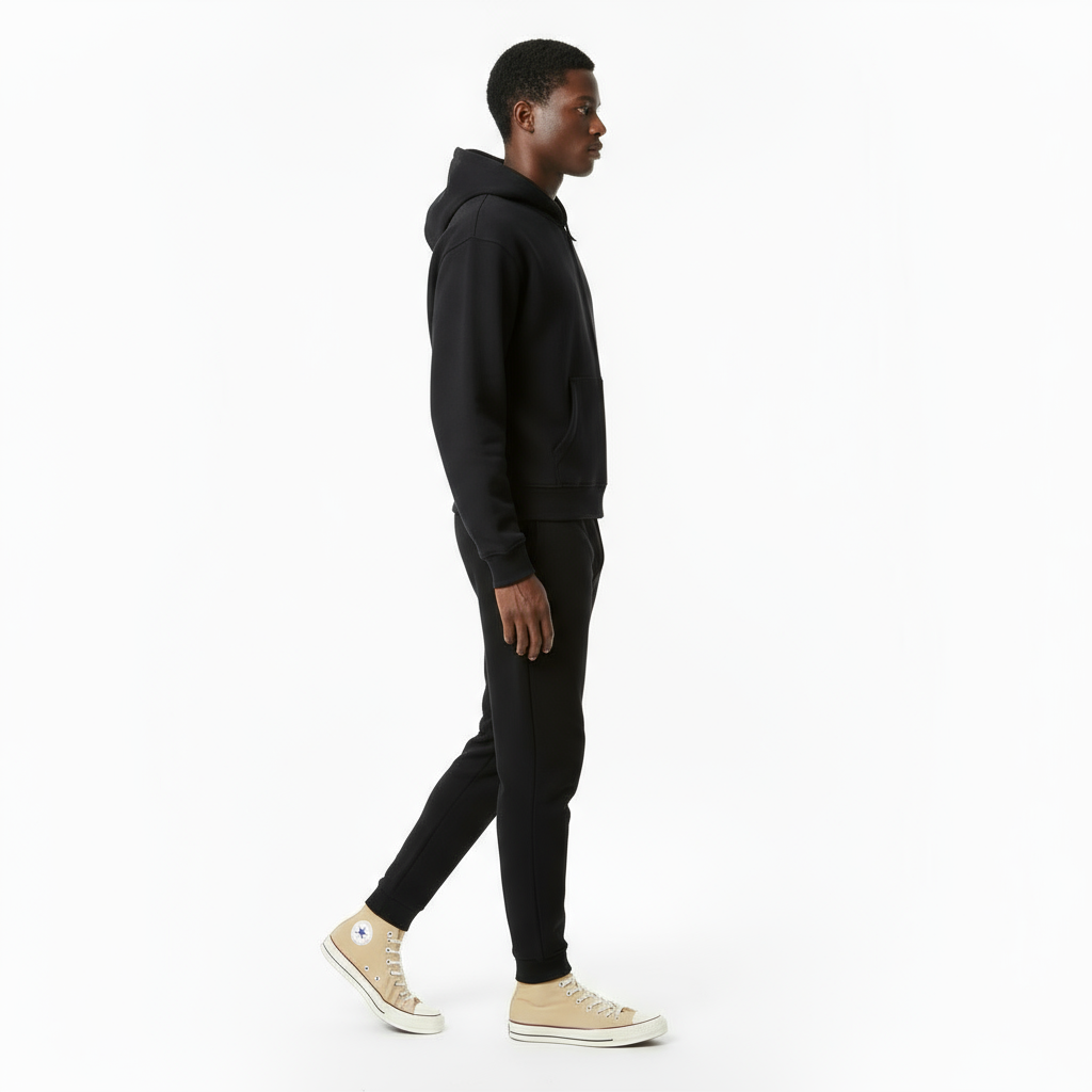 Ellenvinis 1800 GSM "Washed Black" Reversible Zip-Up Hoodie