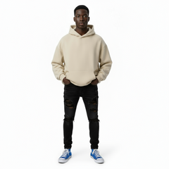 Ellenvinis 1800 GSM 'Cream' Double Hoodie