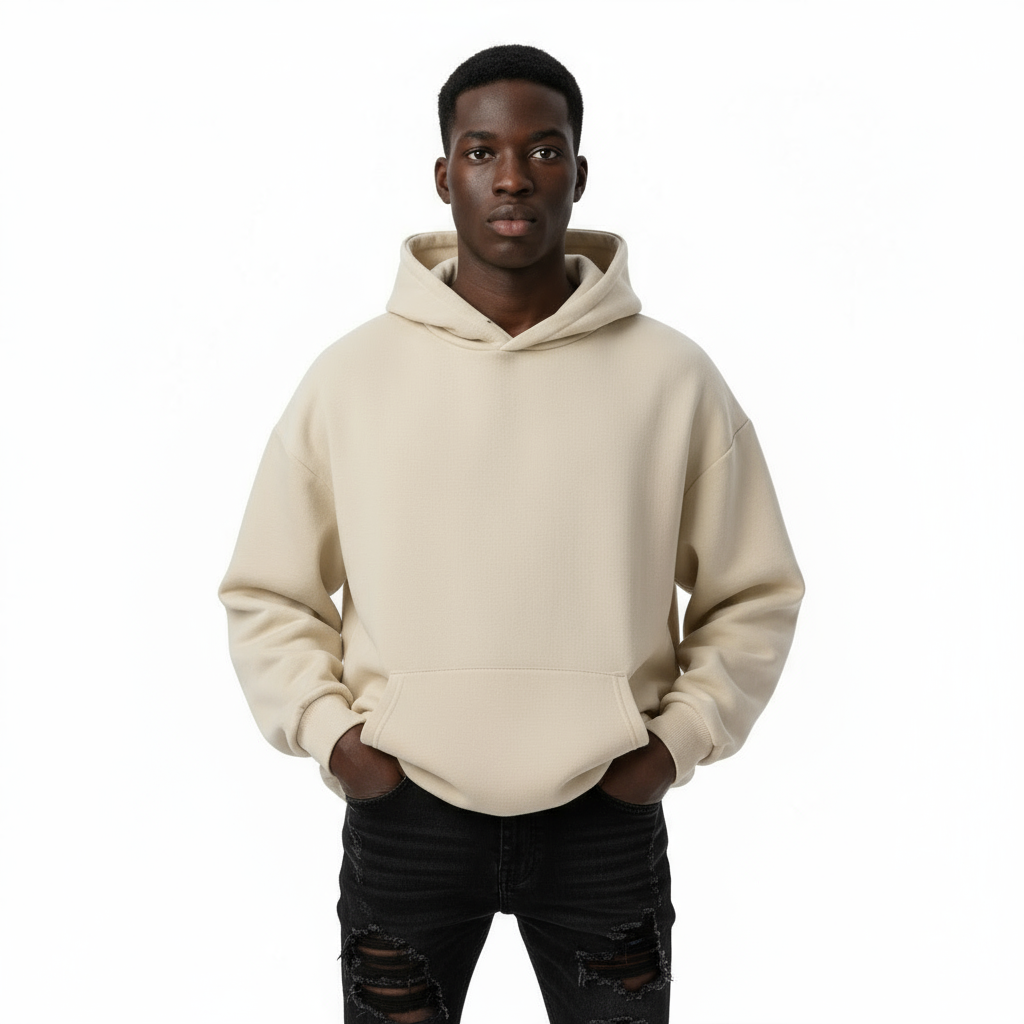 Ellenvinis 1800 GSM 'Cream' Double Hoodie