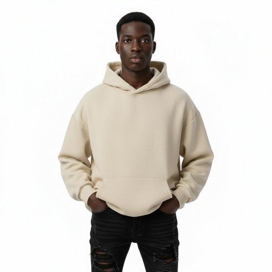 Ellenvinis 1800 GSM 'Cream' Double Hoodie