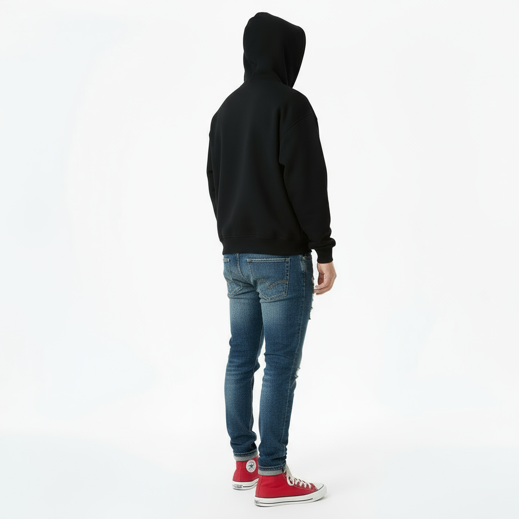 Ellenvinis 1000 GSM 'Black' reversible hoodie