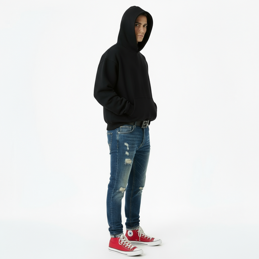 Ellenvinis 1000 GSM 'Black' reversible hoodie