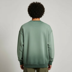 Ellenvinis Olive Green Heavyweight 430gms Vintage Washed Fleece Crewneck Sweatshirt Unisex Oversized Streetwear