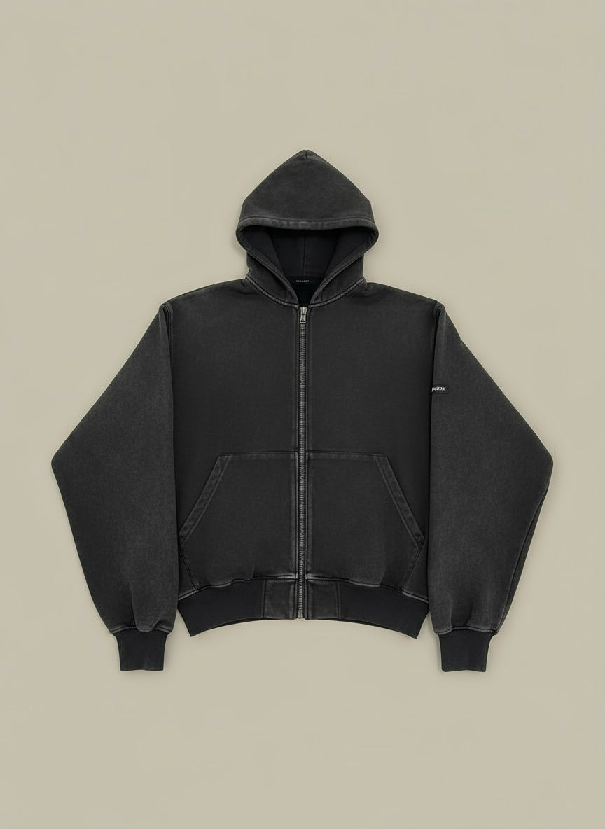 Ellenvinis 1800GSM Washed Vintage Ash Gray Oversized Hoodie for Men | Heavyweight Streetwear Pullover Sweatshirt