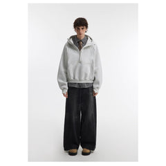 Ellenvinis Heavyweight Cropped Half-Zip Hoodie – US Streetwear Style