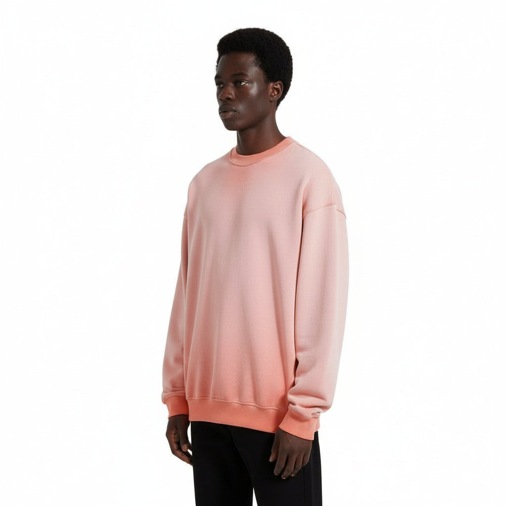 Ellenvinis Heavyweight 430gms Vintage Washed Fleece Crewneck Sweatshirt – Unisex Oversized Streetwear