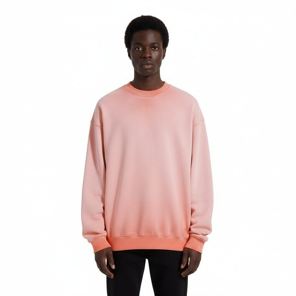Ellenvinis Heavyweight 430gms Vintage Washed Fleece Crewneck Sweatshirt – Unisex Oversized Streetwear