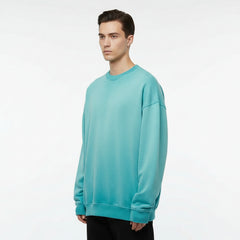 Ellenvinis Pale Turquoise Heavyweight 430gms Vintage Washed Fleece Crewneck Sweatshirt Unisex Oversized Streetwear