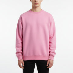 Ellenvinis Pink Heavyweight 430gms Vintage Washed Fleece Crewneck Sweatshirt Unisex Oversized Streetwear