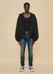 Ellenvinis 1800GSM Washed Vintage Ash Gray Oversized Hoodie for Men | Heavyweight Streetwear Pullover Sweatshirt