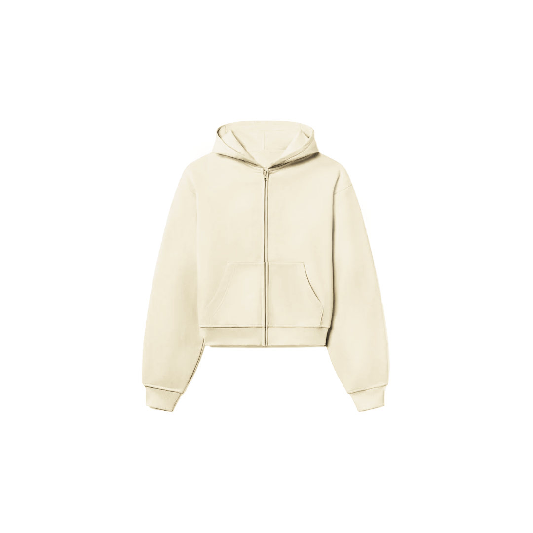 Ellenvinis Reversible 1800 GSM "Coconut Cream" Zip-Up Hoodie