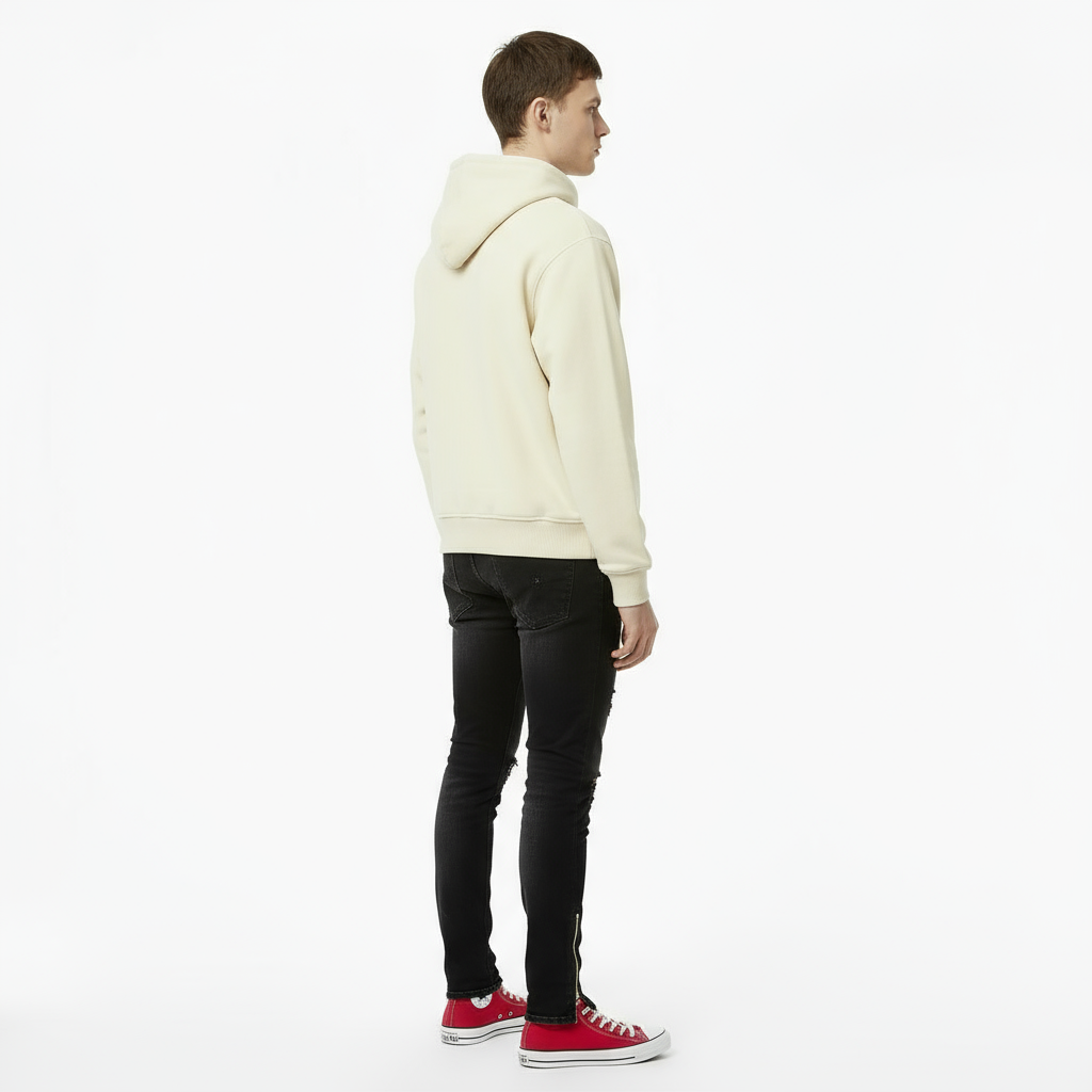 Ellenvinis Reversible 1800 GSM "Coconut Cream" Zip-Up Hoodie