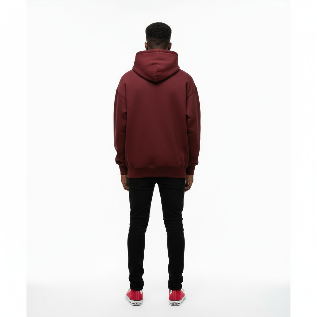 Ellenvinis 1800 GSM 'Washed Wine Berry' Hoodie with CRDLCK™
