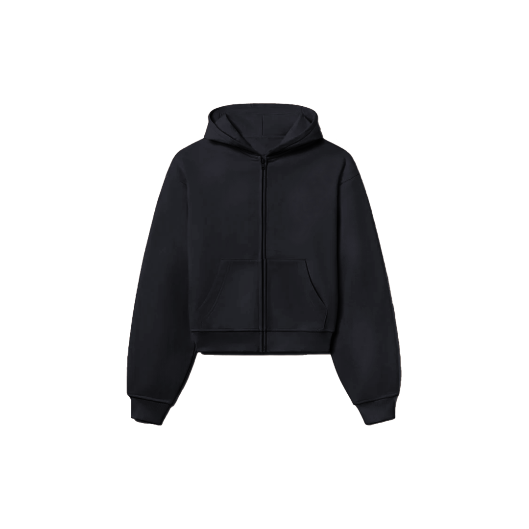 Ellenvinis 1800GSM Black Reversible Zip Hoodie
