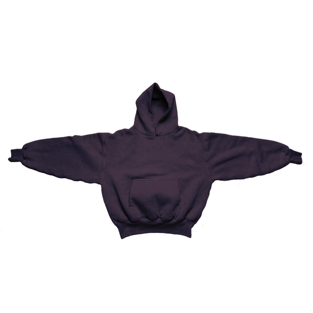 Ellenvinis 1800GSM Plum Double Hoodie with CRDLCK Heavyweight Reversible Streetwear