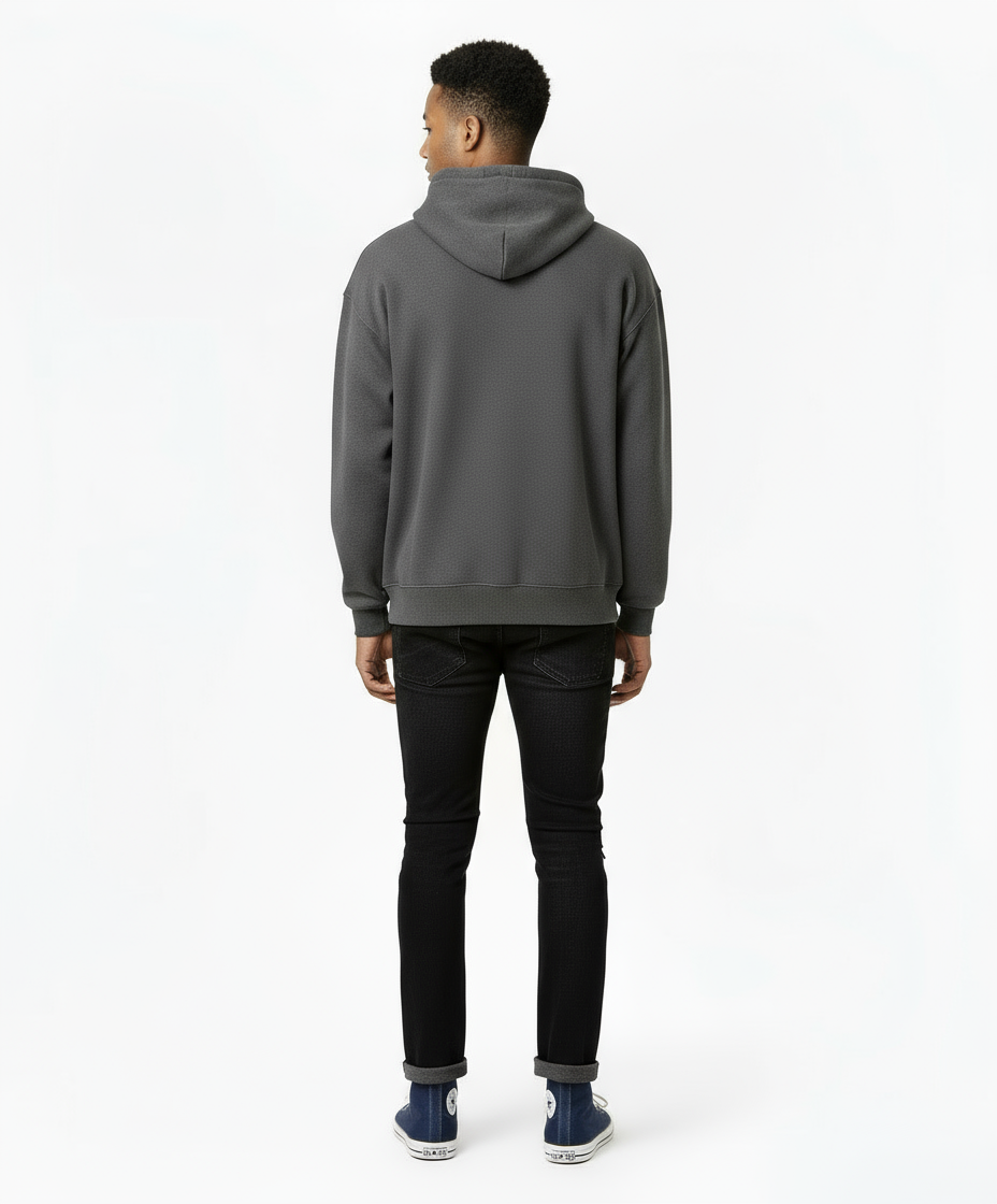 Ellenvinis 1800 GSM 'Anthracite' Zip Hoodie | Vintage Wash High Street Style YKK Zipper