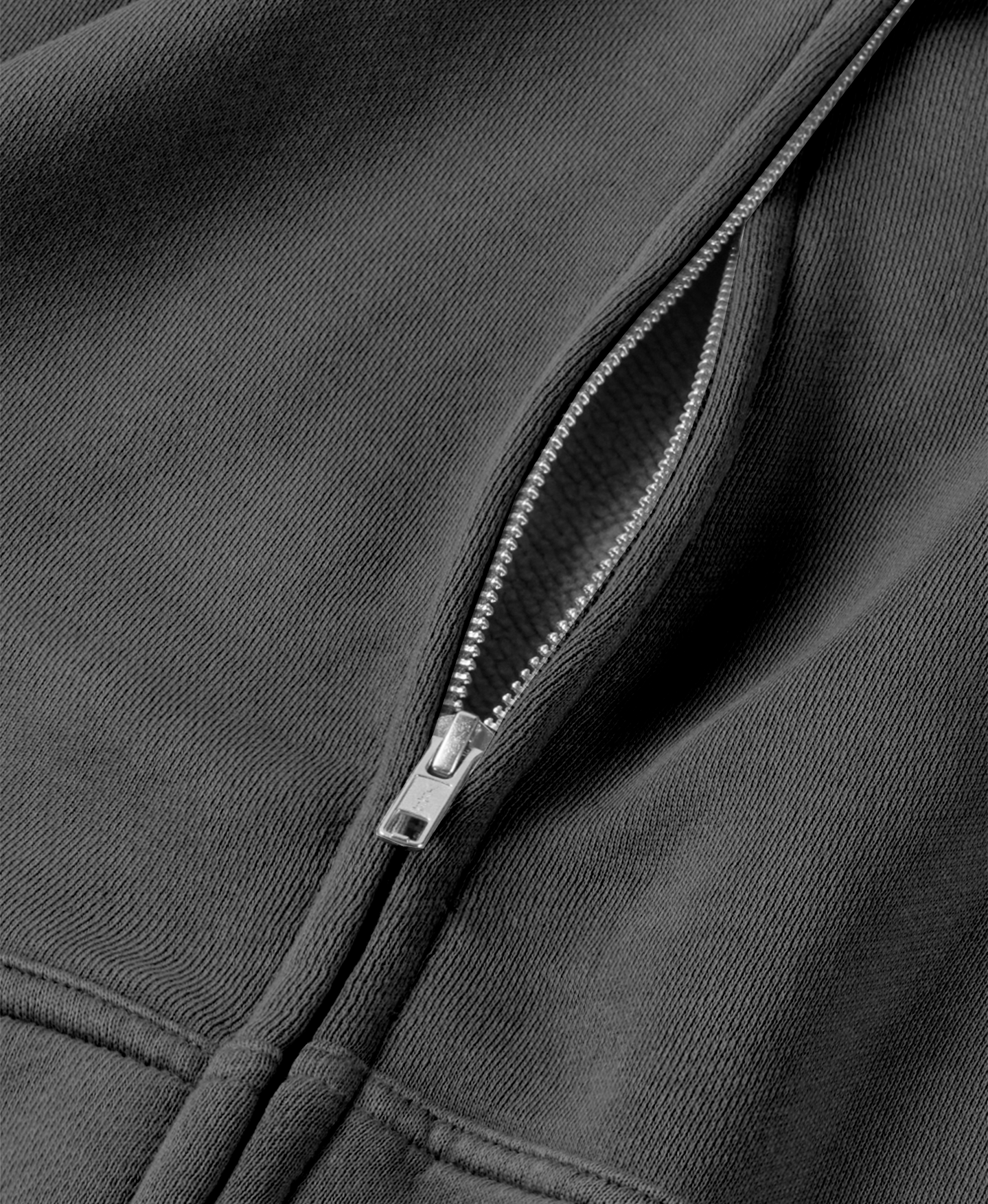 Ellenvinis 1800 GSM 'Anthracite' Zip Hoodie | Vintage Wash High Street Style YKK Zipper