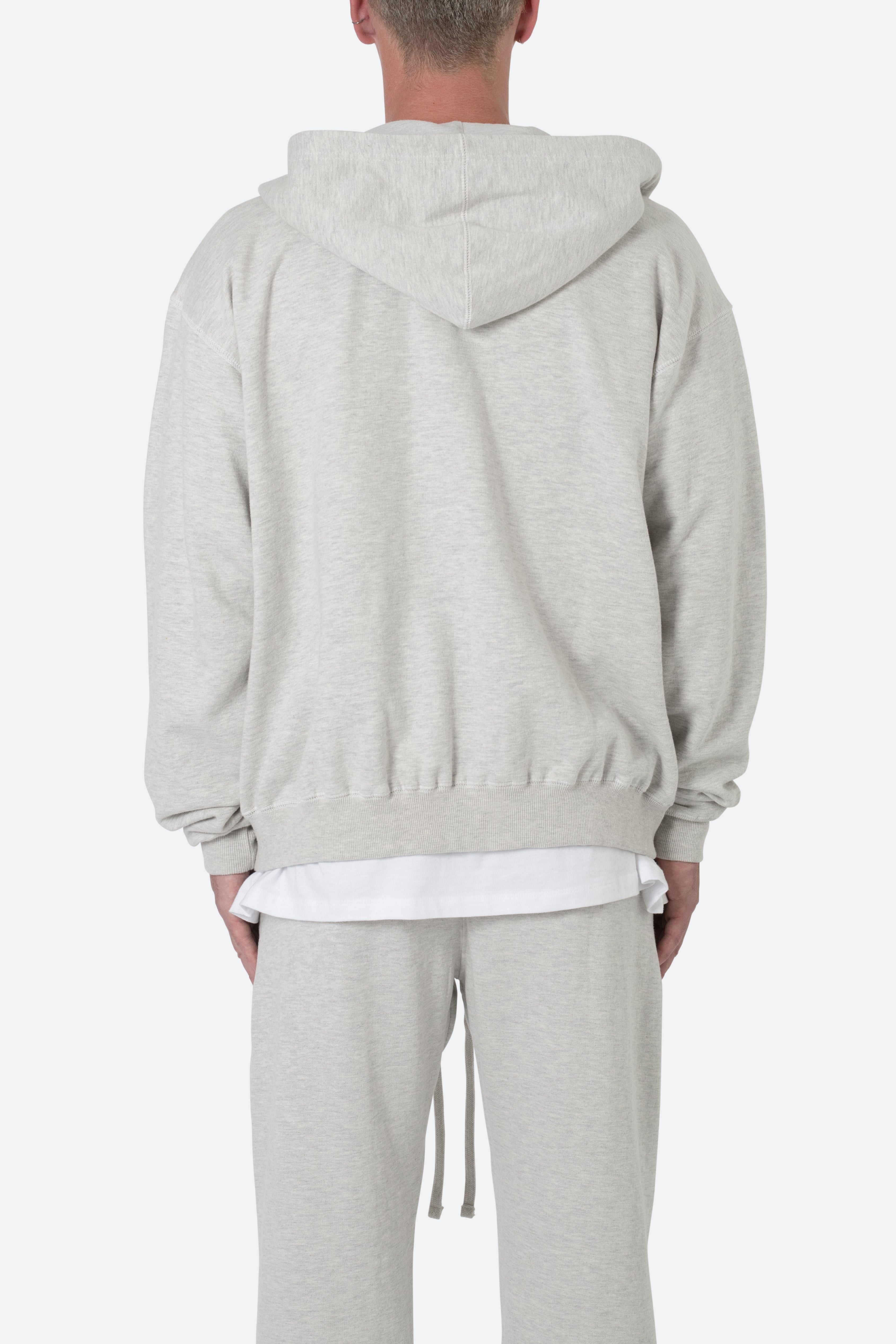 Basic Zip Up Hoodie - Grey