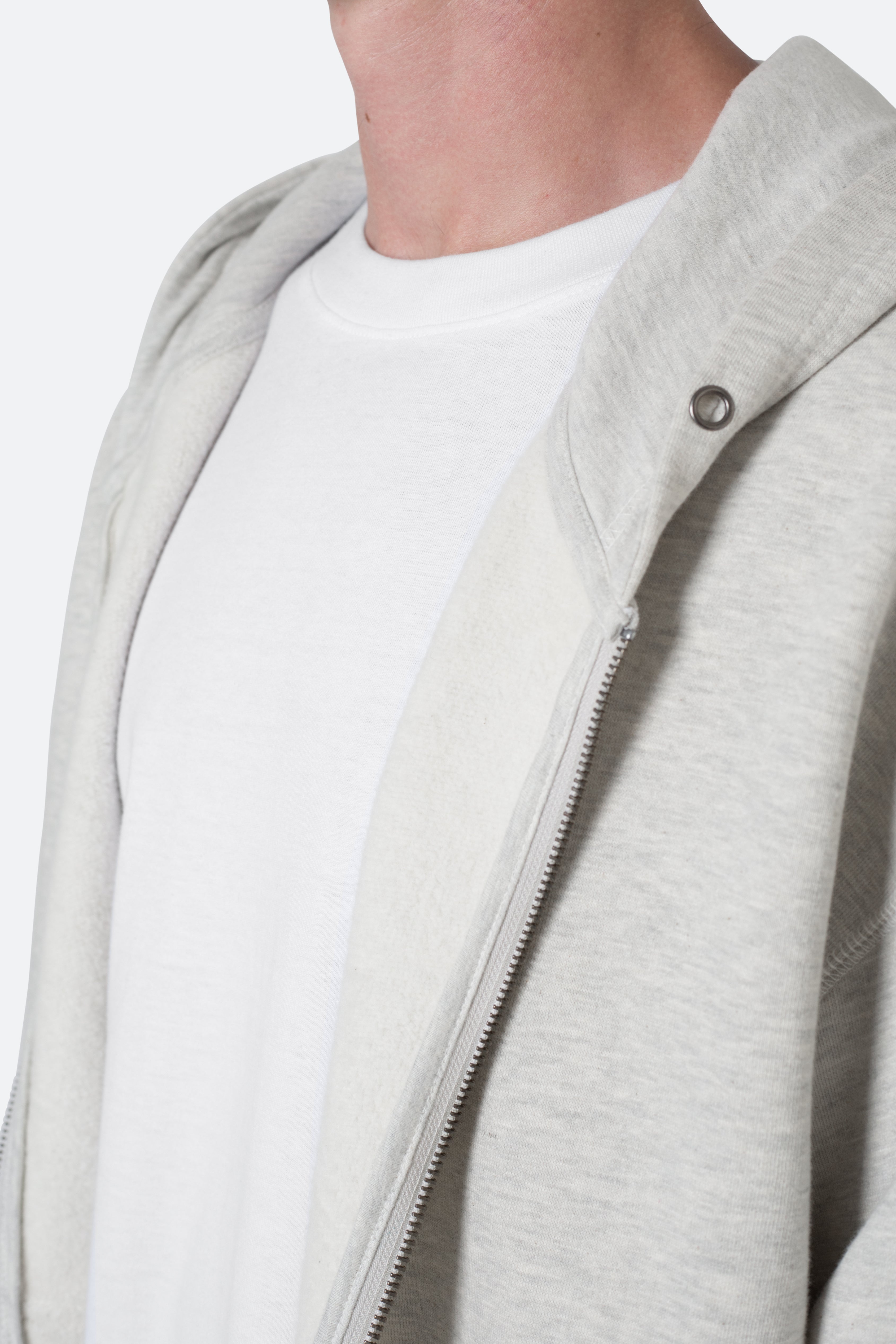 Basic Zip Up Hoodie - Grey