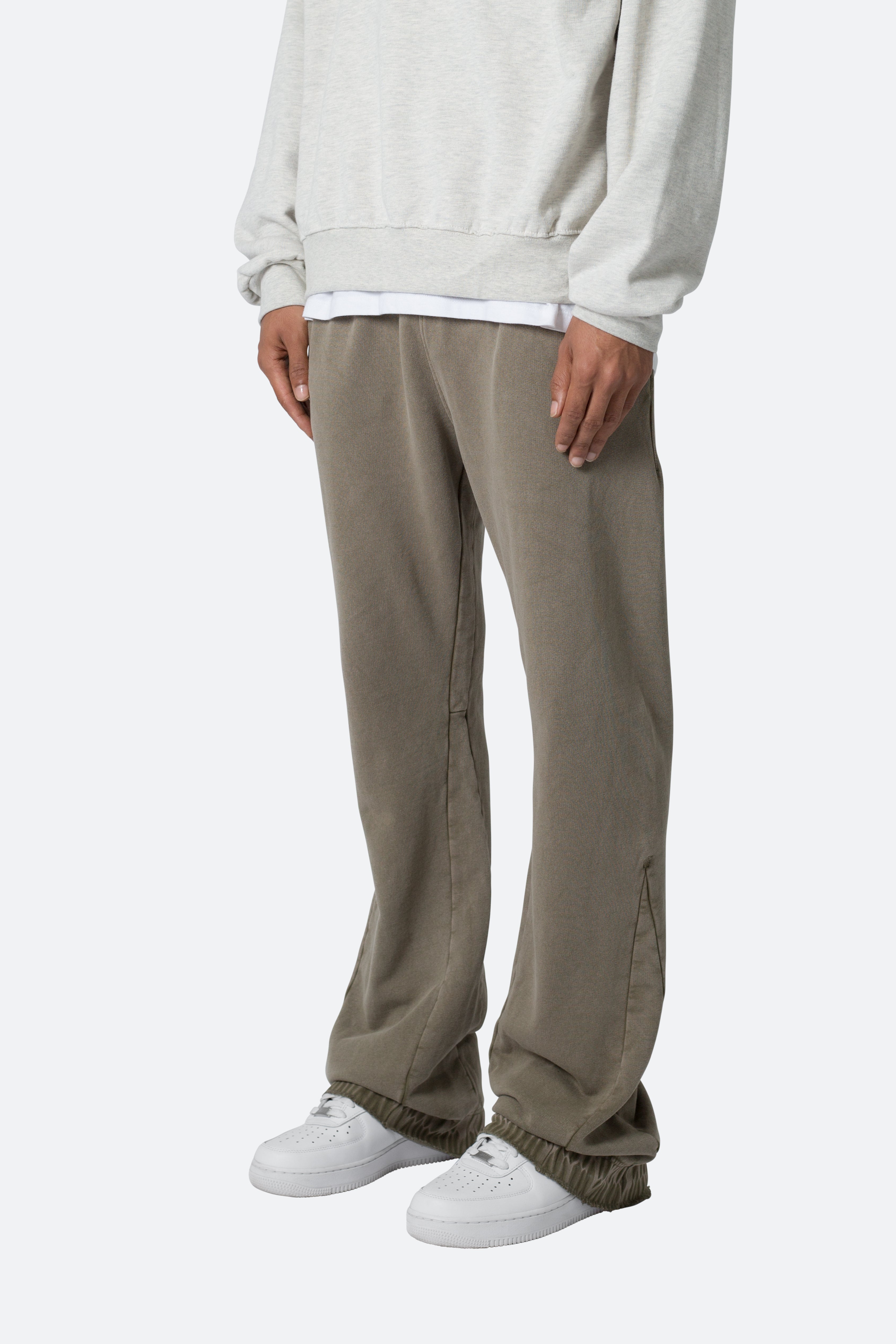 Ellenvinis 460g Cotton Washable Flared Sweatpants - Vintage Olive