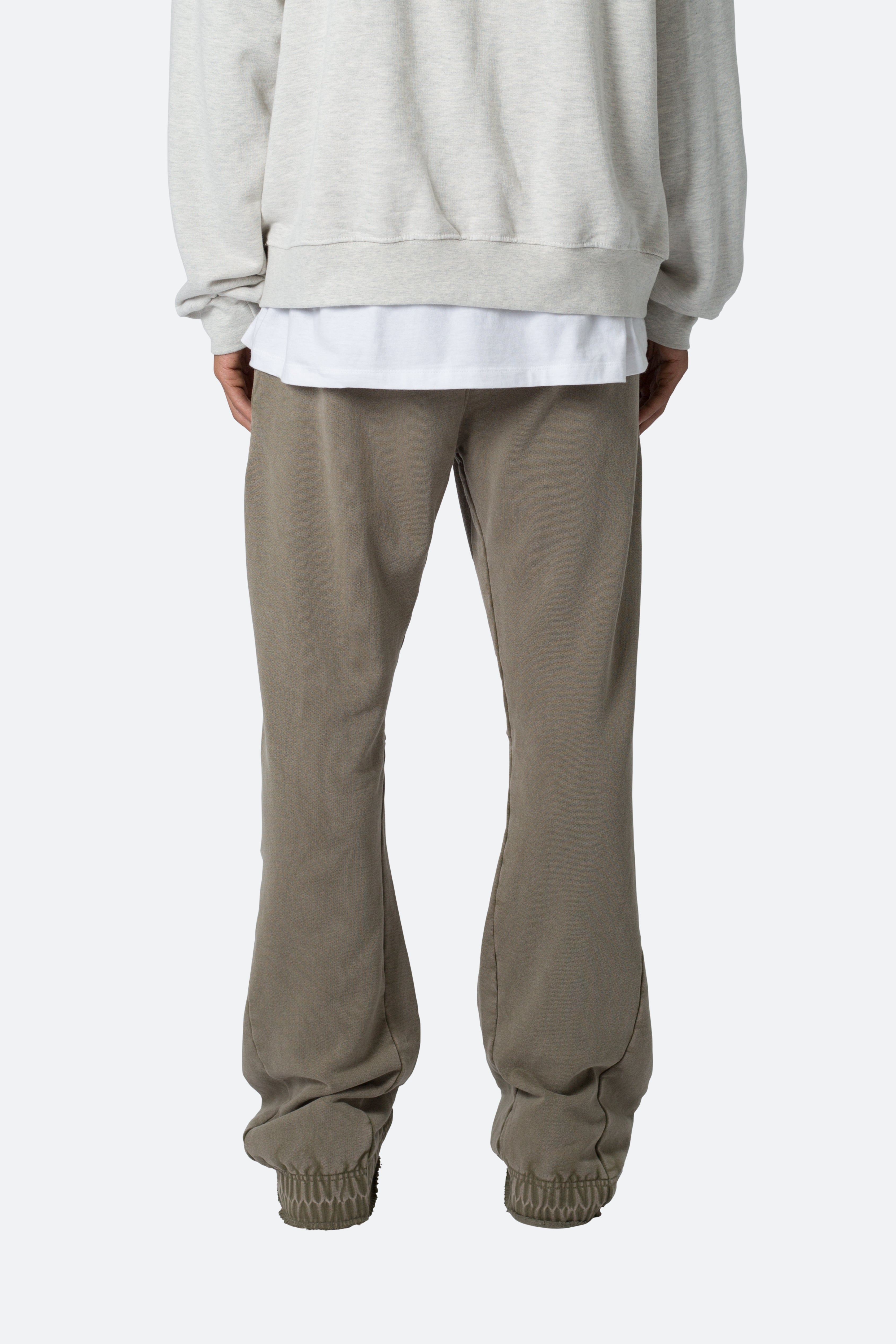 Ellenvinis 460g Cotton Washable Flared Sweatpants - Vintage Olive