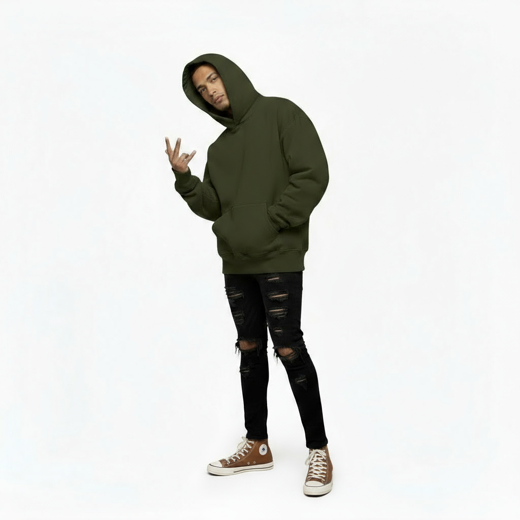 Ellenvinis 1800 GSM 'Burnt Olive' Hoodie with CRDLCK™