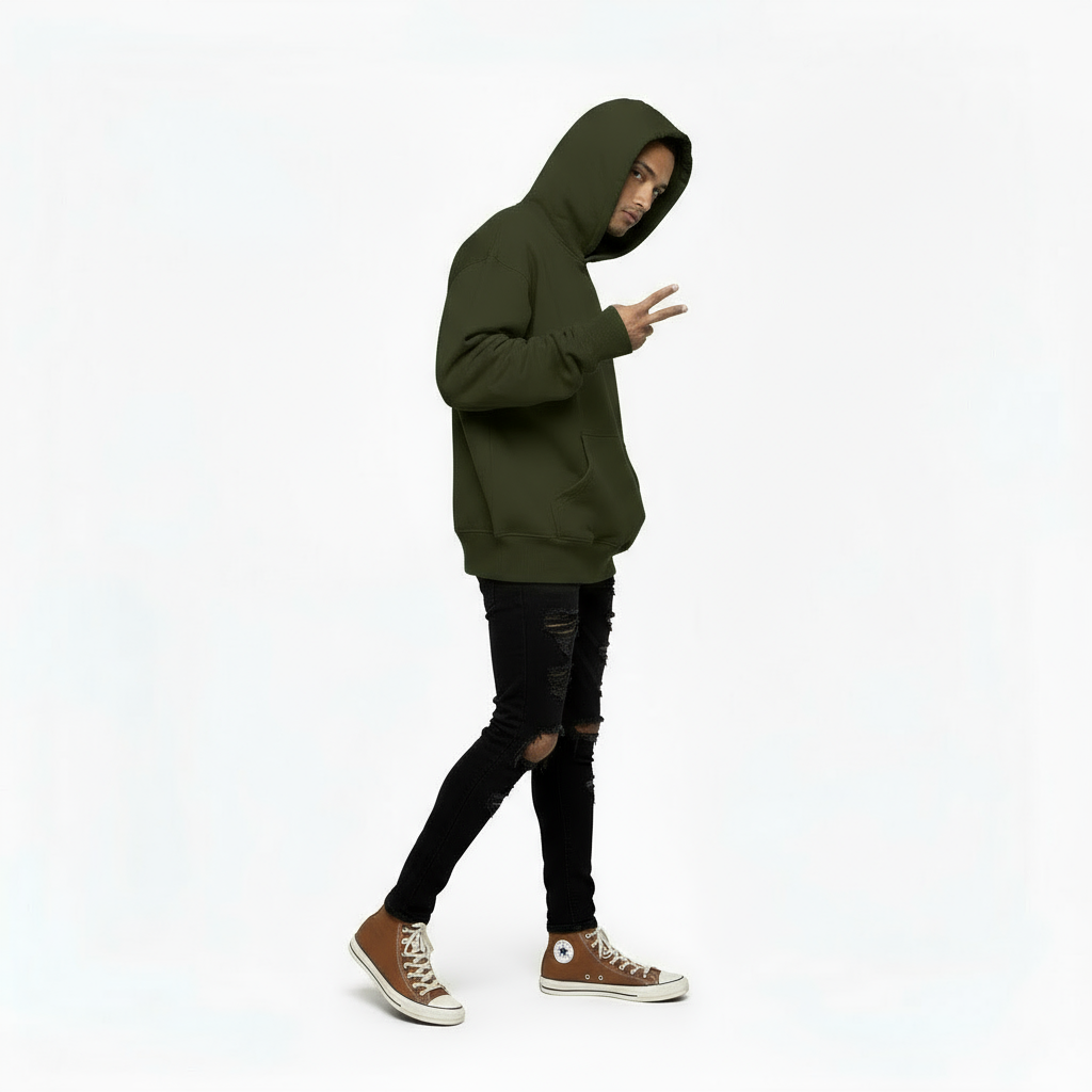 Ellenvinis 1800 GSM 'Burnt Olive' Hoodie with CRDLCK™