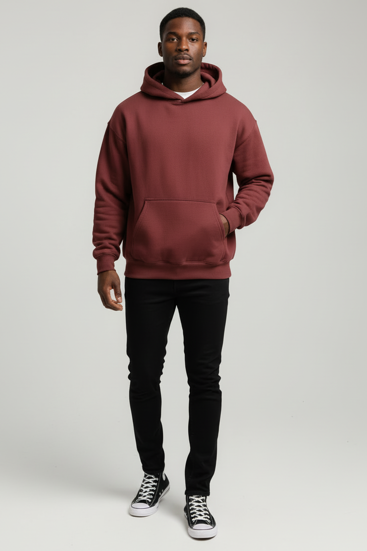 Ellenvinis 1800GSM Cocoa Bean Hoodie with CRDLCK™ Double Sided Design Heavyweight 2KG Hoodie