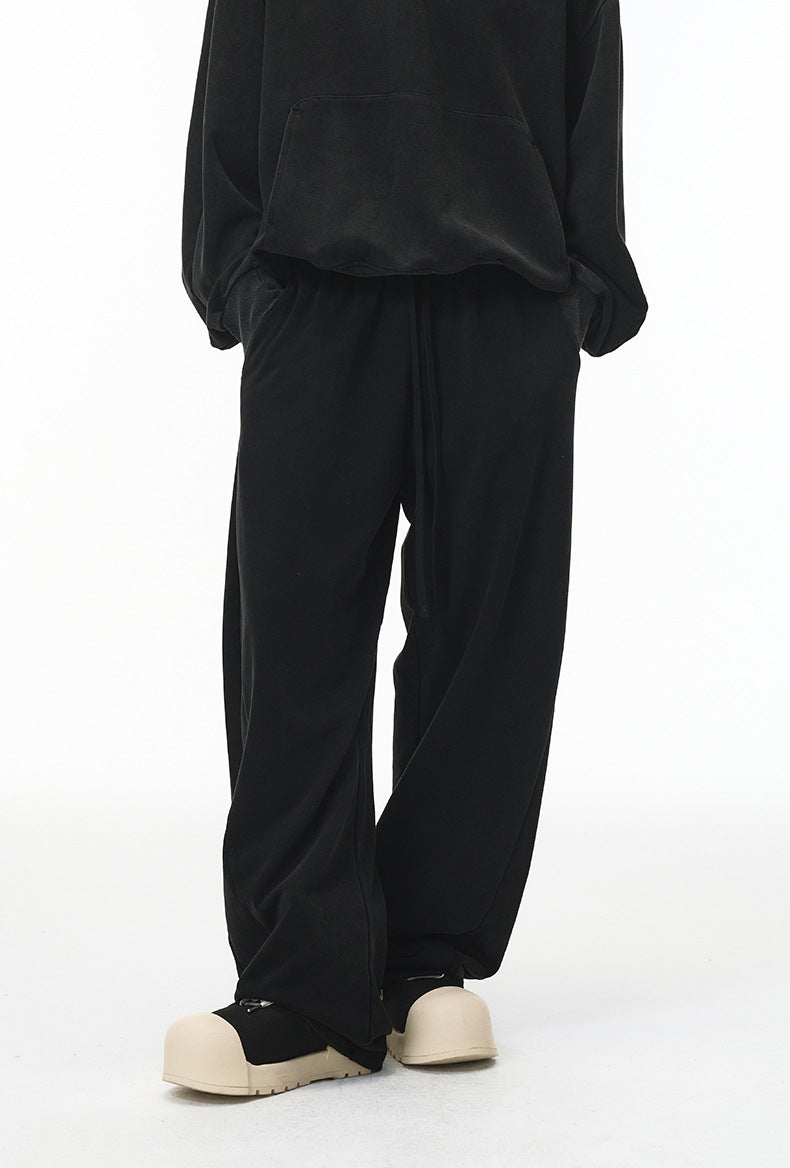 Ellenvinis Men's Clothing | Washing Scimitar Sweatpants 25 Autumn New Product Street Tide Dune Dragon Scale 380G Solid Color Wide Leg Pants