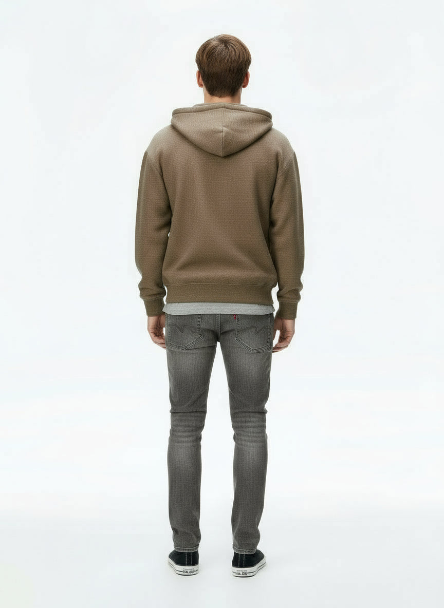 Ellenvinis double-sided zipper jacket 25 autumn new American contrasting colors ins short hooded sweater men