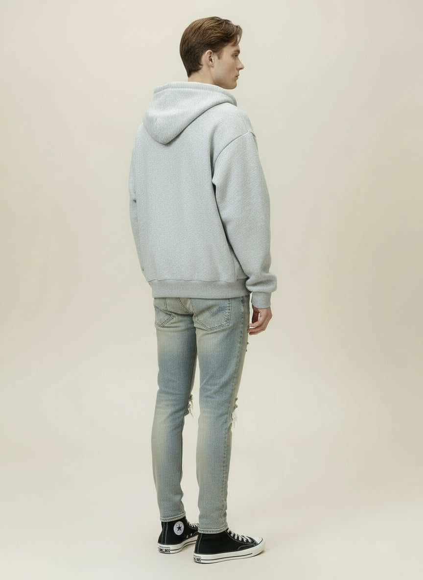 Ellenvinis Burgundy 3.0 Double-Sided Composite 1800gsm  Air Layer Hooded Zip Sweater Jacket