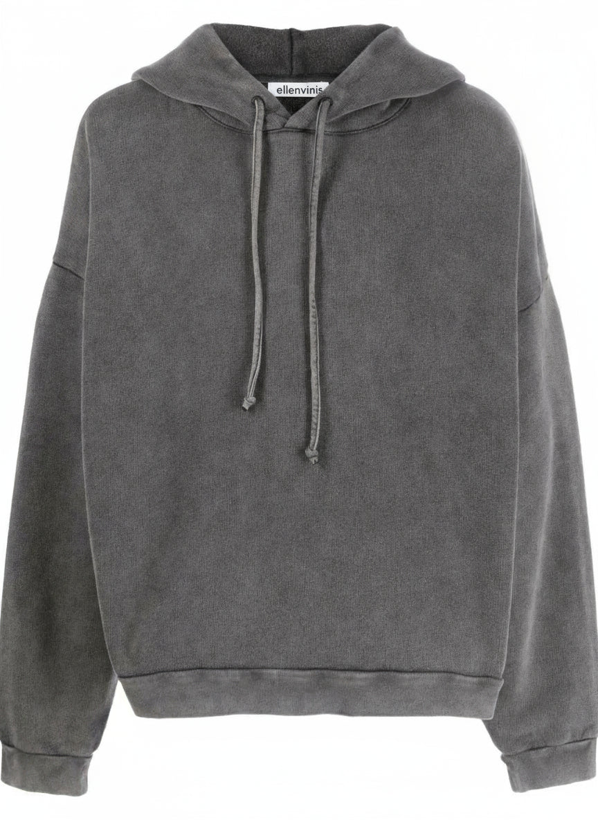 Ellenvinis 600GSM Heavyweight Washed Ash Gray Tracksuit – Vintage Oversized Couple Streetwear Set