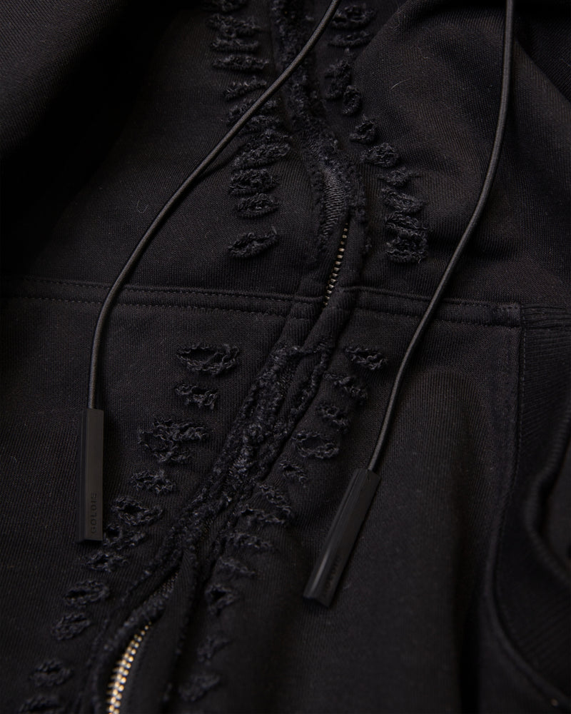 Ellenvinis 600GSM Washed Distressed Zipper Hoodie – Slim Fit