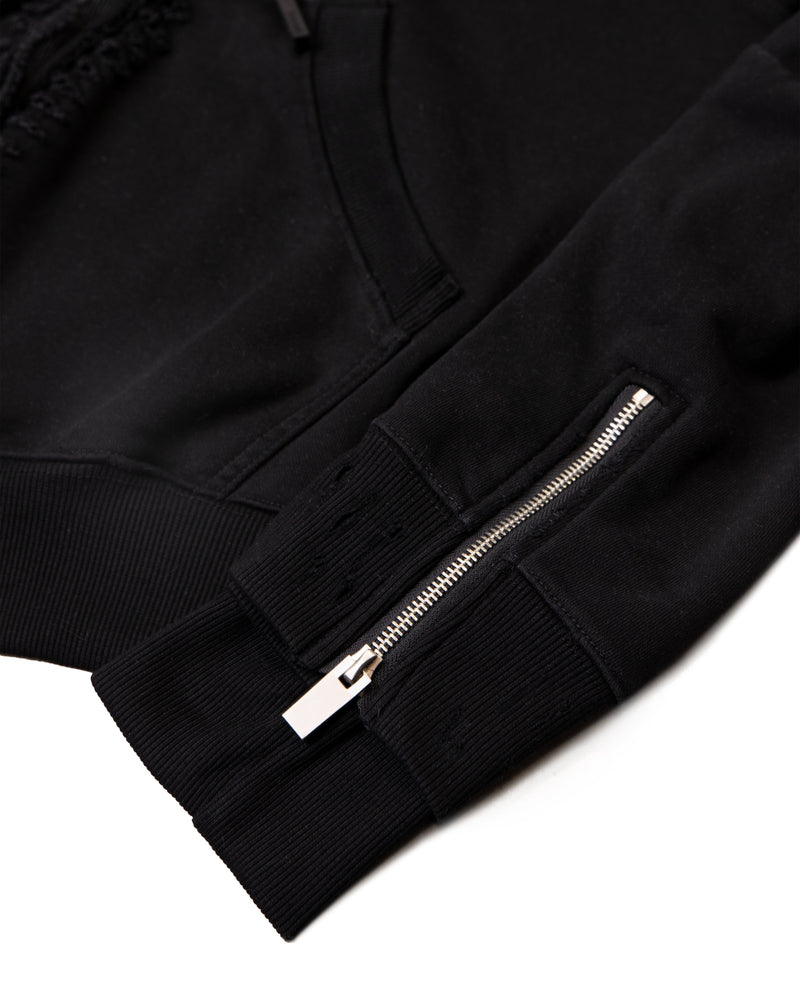 Ellenvinis 600GSM Washed Distressed Zipper Hoodie – Slim Fit