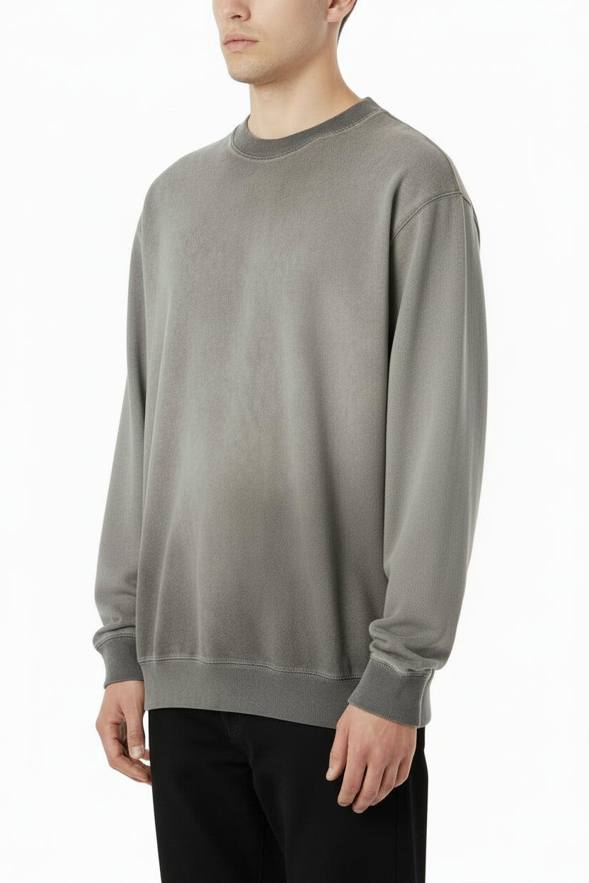 Ellenvinis Dim Grey Heavyweight 430gms 復古洗刷絨圓領運動衫 中性超大街頭服飾