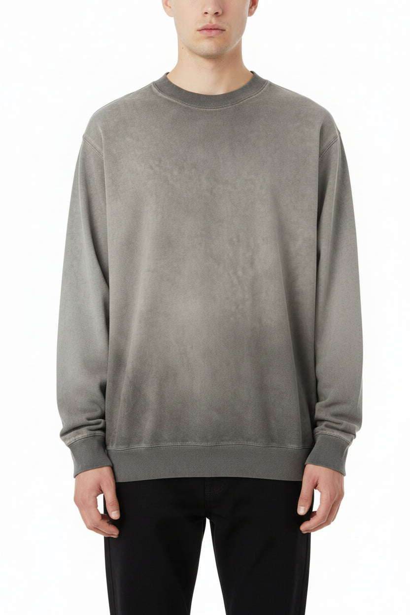 Ellenvinis Dim Grey Heavyweight 430gms 復古洗刷絨圓領運動衫 中性超大街頭服飾